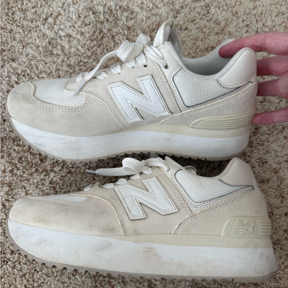 New Balance Off-White Cream Platform Sneakers